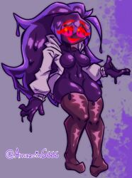 1girls 2021 amazeing666 breasts female female_only mel_(amazeing666) original_character pc tagme tar_creature thighhighs thighs