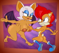 2d_(artwork) anthro archie_comics bat bedroom_eyes big_ass big_breasts chipmunk female gavanzude nipples nude pussy rouge_the_bat sally_acorn sega sonic_(series) sonic_the_hedgehog_(archie) sonic_the_hedgehog_(comics) sonic_the_hedgehog_(series) thick_thighs wide_hips
