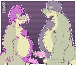 body_hair chubby comparing crocodile fat gay glasses male penis reptile scalie uncut wanikami