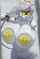 1girls against_glass against_surface alternate_version_available areola ass bathroom big_areola big_ass big_breasts big_nipples breasts epokguyz exposed_nipples female female_focus female_only gigantic_ass gigantic_breasts gigantic_thighs glitch_productions huge_areola huge_ass huge_breasts huge_nipples large_breasts looking_at_viewer murder_drones naked naked_female nipples saliva_on_tongue sega short_hair shower showering sliver_hair solo sonic_(series) thick_thighs thighs tongue_out v_(murder_drones) water wet wet_body white_body yellow_eyes