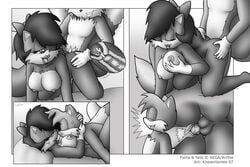 2007 anthro canine comic cum cum_inside doggy_style fiona_fox fox fur furry knownvortex lipstick male sonic_(series) tails