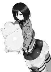 1girls ahemaru ass attack_on_titan big_ass big_breasts big_butt big_thighs black_hair boobs breasts busty clothed clothed_female enormous_breasts erect_nipples erect_nipples_under_clothes female female_only giant_breasts gigantic_breasts hard_nipples huge_ass huge_breasts huge_butt huge_thighs hyper_breasts large_breasts massive_breasts massive_thighs mikasa_ackerman monochrome nipples nipples_visible_through_clothing short_hair solo solo_female t303 thick_thighs thighs thunder_thighs tits