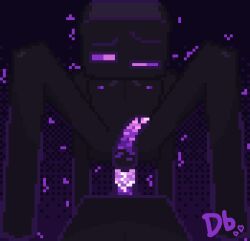 2boys anal anal_sex anal_sex dingbox(artist) el_the_enderman(dingbox) enderman gay glowing_eyes glowing_penis gradient_background male minecraft mojang pixel_art precum purple_eyes purple_penis riding riding_penis signature twink