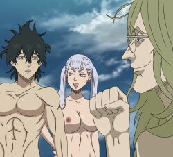 2boys black_clover edited en_ringard female jormungandr3 noelle_silva nude_filter yuno_grinbellior