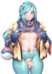 1boy armpit_crease armpits balls balls_out belly belly_button blue_eyes blue_hair breasts breasts_out censored crossdressing crossdressing_male exposed_breasts femboy feminine_male feminized_young_males flat_chest flat_chested game_freak girly gloves grusha_(pokemon) hips horny leggings light_blue_hair male male_only mosaic_censoring naidong navel nintendo nipples penis pokemon pokemon_(game) pokemon_sv scarf shirtless small_breasts solo solo_male testicles thick thick_thighs thighs torn_clothes torn_pants tummy twink uncircumcised uncut wide_hips