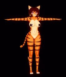 1girls 3d digital_media_(artwork) felid female female_only humanoid in_heat_(game) koikatsu koikatsu! koikatsu_(medium) mammal pantherine sammy_(in_heat) solo t-pose tiger