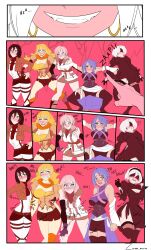 ! ... 6girls ?! ahoge android_21 aqua_(kingdom_hearts) attack_on_titan black_hair black_legwear black_thighhighs blindfold blonde_hair blue_eyes blue_hair blush cleavage crossover dragon_ball dragon_ball_fighterz eclair_farron english_text fangs female_only final_fantasy final_fantasy_xiii kingdom_hearts legwear mikasa_ackerman multiple_girls nier nier:_automata nier_(series) one_eye_closed open_mouth pink_eyes pink_hair pink_skin rwby scarf shingeki_no_kyojin short_hair shorts shoulder_length_hair shounen_jump smile standing text thighhighs white_hair yang_xiao_long yorha_2b zaina_art99