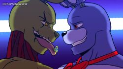 2boys 2d animated animatronic anthro bodily_fluids bonnie_(fnaf) bunny five_nights_at_freddy's five_nights_at_freddy's_3 furry gay green_body green_eyes kiss kissing looking_at_another looking_at_partner macro male male/male male_anthro male_only micro mp4 no_sound purple_body rabbit red_eyes saliva short_playtime smile springtrap springtrap_(fnaf) tagme teeth thepluto_nsfw tongue tongue_kiss tongue_out video yaoi