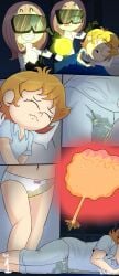 bed bedwetting bladder close-up in_bed little_witch_academia lotte_yansson omorashi pajamas panties peeing peeing_self sleeping sucy_manbavaran wet_panties wetting wetting_self white_panties x-ray yellowzonemx