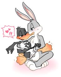 blush bugs_bunny cloaca cloaca_juice cloacal_penetration cuntboy daffy_duck fingering fingers gloved_fingering intersex interspecies looking_down looking_pleasured looney_tunes pussy pussy_juice shaking smooth_fur tearing_up tears_of_pleasure warner_brothers winking zehn