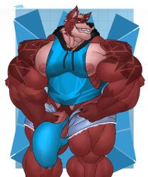 abs balls biceps bulge flaccid furry gab_art gay hyper hyper_balls hyper_genitalia hyper_penis hyper_testicles male male_focus male_only muscles muscular muscular_arms muscular_ass muscular_back muscular_legs muscular_male muscular_thighs nipples pecs penis solo solo_male testicles