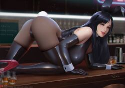 1girls black_hair bunny_ears bunnysuit final_fantasy final_fantasy_vii final_fantasy_vii_remake high_heels latex latex_thighhighs sade_abyss square_enix stiletto_heels tagme tifa_lockhart