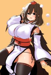 1girls akure_ekuto big_breasts erect_nipples japanese_clothes pelvic_curtain shameimaru_aya tagme tengu touhou