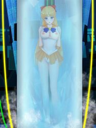 1girls 3d 3d_(artwork) big_breasts bishoujo_senshi_sailor_moon blonde_female blonde_hair blue_eyes bow breasts clothing female female_only hirame_sashimi minako_aino nipples sailor_venus skirt small_breasts solo torn_clothes torn_clothing