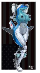 air_force_one aircraft aircraft_humanoid anthro blush breasts enigine female flag glistening glistening_body hands_behind_head havoc63 hi_res joints living_aircraft living_machine living_vehicle machine outline smile solo united_states_of_america us_flag vehicle warning_label wings