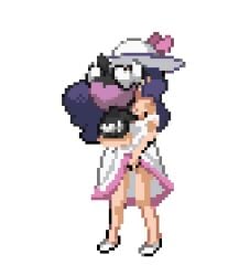 2_frame_animation 2girls animated anthro fingering gothita human kissing lady_(pokemon) lady_(pokemon_dppt) making_out masturbating masturbation npc npc_trainer pixel_art pokemon pokemon_dppt pokephilia self_fondle size_difference trainer underskirt yuri