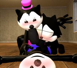 anthro ball_suck big_penis bisexual blush disney domestic_cat dreamworks felid feline felis felix_the_cat felix_the_cat_(series) fellatio female genitals group group_sex husband_and_wife lagomorph leporid male male/female male/male mammal married_couple oral ortensia oswald_the_lucky_rabbit penile penis rabbit renajon sex sucking threesome trio