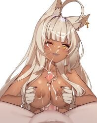 animal_ears cum_on_breasts cum_on_face esther_poet paizuri pathfinder titfuck titjob