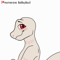 animated anthro ass batboybasil blush crusch_lulu digital_media_(artwork) facesitting female first_person_view genitals lizard lizardman_(overlord) nude overlord_(maruyama) pov pussy red_eyes reptile scalie short_playtime slit smile smooth_skin solo tattoo