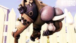 3d anal_sex animated anthro ass balls boner butt dick erection furry gay gorilla human_on_anthro humanoid looking_pleasured male male/female male_only no_sound overwatch penetration rtzero short_playtime tagme video winston_(overwatch)