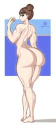 1girls ass big_ass big_breasts big_butt breasts capcom chun-li dat_ass female female_only huge_ass light-skinned_female muscular muscular_female nude onaeane solo standing street_fighter thick_thighs wide_hips