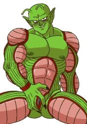 alien antennae blush dragon_ball dragon_ball_super dragon_ball_z gay genital_slit green_skin male male_only muscles muscular namekian nude piccolo puri_porn purico slit solo solo_male spread_legs spreading_slit