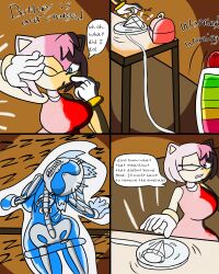 amy_rose big_breasts breasts chaos_emerald comic dezmine21 electricity electrocution english_text female pink_fur sega skeleton sonic_(series) speech_bubble tagme text text_bubble x-ray