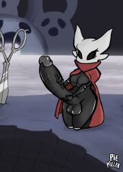 1futa 2020 anthro arthropod balls big_penis black_body black_penis black_skin breasts cloak clothing detailed_background fan_character fecharis futa_only futanari genitals glans gynomorph hi_res holding_penis hollow_knight huge_cock humanoid_genitalia humanoid_penis hyper hyper_genitalia hyper_penis insects intersex masturbation penis piekiller piekiller5 red_clothing solo standing team_cherry vein veiny_penis video_games