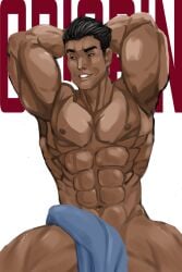 abs armpits big_bulge boner bulge crispin_(trese) east_asian east_asian_male erect_penis erection erection_under_loincloth flexing hard_on huge_bulge male male_only muscles muscular muscular_male pecs sketzom spread_legs thick_thighs trese