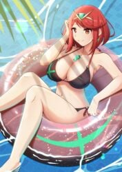 1girls big_breasts bikini breasts female female_only huge_breasts innertube light-skinned_female light_skin orange_eyes pantsudesu pool pyra red_hair short_hair solo solo_female tagme xenoblade_(series) xenoblade_chronicles_2