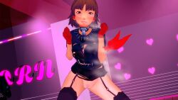 1girls accurate_art_style effineffer female female_only looking_at_viewer makoto_niijima no_panties persona persona_5 persona_5:_dancing_star_night pubic_hair pussy strip_club stripper stripper_pole sweat