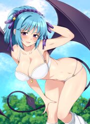 1girls big_breasts breasts demon_wings kurono_kurumu lindaroze loose_socks rosario+vampire socks solo succubus white_socks