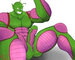 alien antennae boner dragon_ball dragon_ball_super dragon_ball_z erection gay genital_slit green_skin male male_only muscles muscular namekian nude penis piccolo slit solo solo_male spread_legs terrethemageslayer