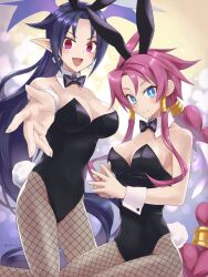 angel angel_wings artina breasts bunny_ears bunny_girl bunny_tail bunnysuit cleavage demon demon_girl disgaea disgaea_4 disgaea_6 fishnet_legwear fishnets large_breasts melodia nippon_ichi_software satoimo_2009 thighs