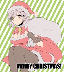 breasts cleavage danganronpa danganronpa_2:_goodbye_despair female_only large_breasts nanami_chiaki santa_costume santa_hat smooth_skin super_danganronpa_2 suzuka_(rekkyo)