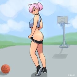 ashley_(dbagdraws) dbagdraws fluffyearedfox petite pink_hair teenager