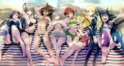 2022 6+girls 8girls bandage beach beach_blanket big_breasts bikini bikini_bottom bikini_skirt bikini_top black_bikini black_swimsuit blonde_female blonde_hair blue_and_black_hair blue_and_pink_hair blue_bikini blue_eyes blue_swimsuit braided_hair breasts brown_eyes brown_hair cleavage danganronpa danganronpa_2:_goodbye_despair danganronpa_s:_ultimate_summer_camp feet female female_focus female_only gray_eyes gray_hair green_bikini green_eyes grey_eyes grey_hair hair_horns horns koizumi_mahiru large_breasts laying_on_back legs_up light-skinned_female light_skin long_hair medium_breasts medium_hair messy_hair mioda_ibuki monomi_(danganronpa) multicolored_bikini multicolored_hair multiple_girls nanami_chiaki one-piece_swimsuit orange_eyes owari_akane pale-skinned_female pale_skin pekoyama_peko pink_eyes pink_hair ponytail purple_hair red_bikini red_eyes red_hair saionji_hiyoko sakusakusakurai sand sea seaside short_hair small_breasts sonia_nevermind straight_hair super_danganronpa_2 tanned tanned_female tanned_skin thighs tsumiki_mikan turquoise_eyes wetsuit white_bikini yellow_hair