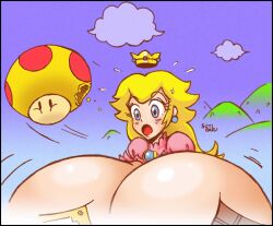 1girls 2022 alternate_version_available blush breast_expansion breasts_bigger_than_head breasts_bigger_than_torso eating enormous_breasts gigantic_breasts growth huge_breasts hyper hyper_breasts long_hair mario_(series) massive_breasts mega_mushroom mushroom nintendo princess_peach shocked super_mario_bros. sutibaru tagme