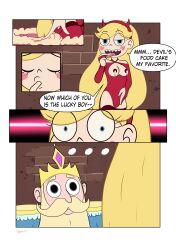 a_star_is_porn_(comic) beard blonde_hair blue_eyes boots cake comic comic_page crown disney disney_channel disney_xd english_text female hairband la_star_is_porn_(comic) legs leotard licking licking_finger long_boots long_hair naughty_face pettanko red_hairband red_leotard river_johansen seducing seductive seductive_eyes seductive_look seductive_pose seductive_smile shocked small_breasts smile star_butterfly star_vs_the_forces_of_evil surprised tail teenage teenage_girl teenager teeth tight_clothes tongie tongue_out travis-t_(artists)