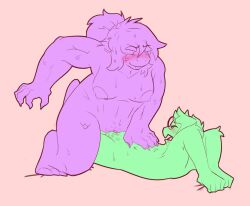 1boy 1girls balls_deep biting_lip blush cowgirl_position deltarune eyebrows_visible_through_hair female femdom furry gripping_sheets hand_on_chest looking_at_partner looking_pleasured muscular penetration ponytail ralsei riding scalie small_breasts susie_(deltarune) sweat vaginal_penetration zixzs