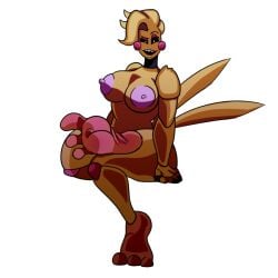 3_toes animatronic anthro avian bcm13 big_breasts bird breasts chicken feet female five_nights_at_freddy's five_nights_at_freddy's_2 foot_fetish foot_focus galliform gallus_(genus) humanoid machine phasianid robot scottgames smile soles solo teasing toes toy_chica_(fnaf) video_games