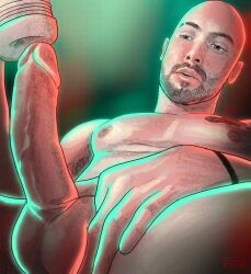 1boy andrew_tate artificial_vagina bald bald_man boner caucasian caucasian_male erect_penis erection fleshlight hard_on male male_only milkypeach232 sex_toy solo solo_male