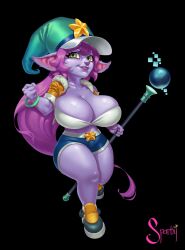 1girls female female_only huge_breasts league_of_legends lulu_the_fae_sorceress riot_games short_shorts shortstack sparky.girlsart thick_thighs yordle