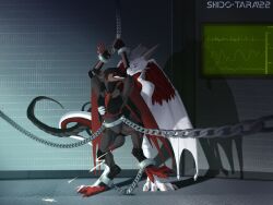 anal anal_sex android angry anthro cuff_(restraint) dragon duo ejaculation fan_character hi_res invalid_tag machine male male/male penetration restrained restrained_arms restrained_legs restraints robot sex shido-tara