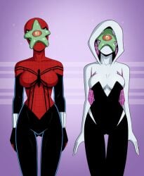 alien alternate_version_available crossover dc dc_comics female female_focus female_only gwen_stacy human hypnosis marvel marvel_comics mayday_parker mind_control parasitic_possession polmanning spider-girl spider-gwen spider-man_(series) starfish starro superheroine