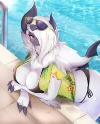 2022 absol anthro big_breasts breasts female kyuukon_(qkonsan) nintendo pokémon_(species) pokemon pokemon_(species) tagme