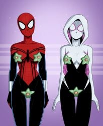 alien alternate_version_available crossover dc dc_comics female female_focus female_only gwen_stacy human hypnosis marvel marvel_comics mayday_parker mind_control parasitic_possession polmanning spider-girl spider-gwen spider-man_(series) starfish starro superheroine