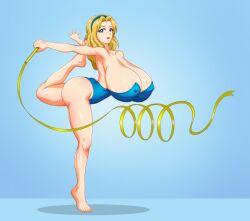 ass baton big_ass big_breasts breasts cleavage commission female gymnastics gymnastics_ribbon leotard maria_robotnik rhythmic rhythmic_gymnastics ribbon ribbon_baton ribbon_rhythmic_gymnastics sega solo sonic_(series) sonic_the_hedgehog_(series)