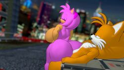 1boy 1girls 3d amy_rose animated anthro anthro_only ass big_ass big_breasts female hyper male no_sound penetration praisebooty sega sex sonic_(series) straight tagme tails tails_the_fox video