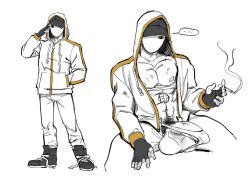 alpha_male balls big_balls big_penis boner cigarette erection gay hand_in_pocket male male_only mask masked masked_male monochrome mskah muscles muscular penis rainbow_six rainbow_six_siege sketch solo solo_male spread_legs white_mask white_mask_(rainbow_six)